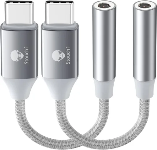 Miniatura 9 de Stouchi Adaptador USB C a dongle de 0.138 in, cable de audio tipo C, chip DAC de alta fidelidad para iPhone 17/16/15, Pixel 9/8/7/6, iPad, Samsung