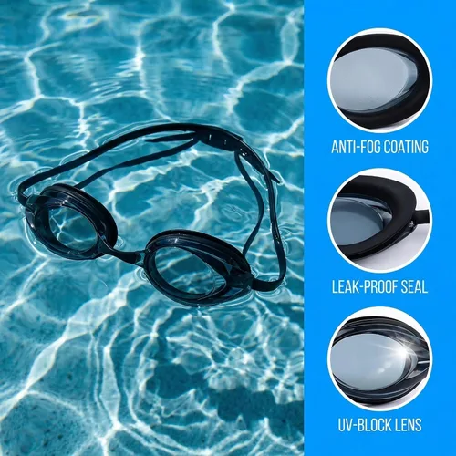 Miniatura 3 de Gafas de natación de carreras antivaho con protección UV sin fugas para hombres, mujeres, adultos, jóvenes, entrenamiento de competición