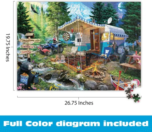Miniatura 3 de Buffalo Games Jeff Haynie - Mountain Retreat - Rompecabezas de 1000 piezas, grande, multicolor, rectangular, piezas cortadas con precisión, póster a