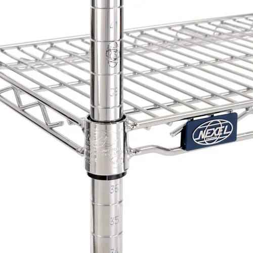 Miniatura 4 de Nexel 14" x 42" x 63", unidad de estantería de alambre ajustable de 4 niveles, estante de almacenamiento comercial con certificación NSF, acabado