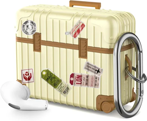 Miniatura 8 de KOREDA Funda compatible con AirPods Pro de 2ª/1ª generación, bonita y divertida funda con diseño de maleta para Airpods Pro de 2ª/1ª