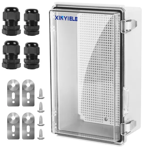 Miniatura 18 de Caja de conexiones de plástico ABS impermeable para proyectos al aire libre, IP67, resistente a la intemperie, a prueba de polvo con cubierta