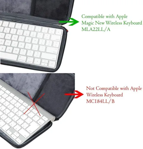 Miniatura 2 de Hermitshell Funda rígida de viaje para Apple Magic Keyboard MLA22LL/A Bluetooth (PU, negro)