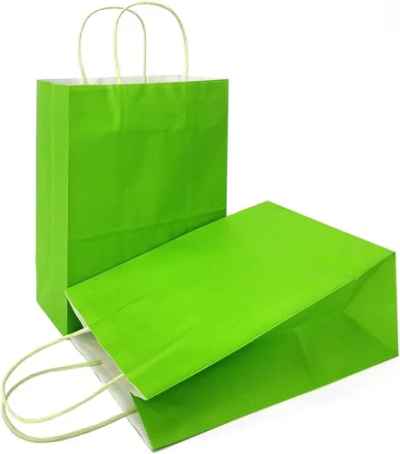 Miniatura 49 de AZOWA Bolsas de regalo mini de papel kraft con asas (Azul claro, 4x2.4x6, 25 piezas)