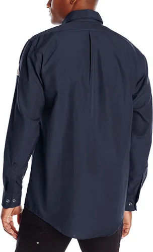 Miniatura 2 de Bulwark - Camisa de uniforme Nomex IIIA resistente al fuego, de 4.5 onzas, con manga a medida, Azul Patchwork