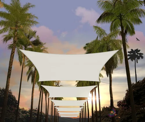 Amgo ATAPS12 - Toldo rectangular, cubierta para el sol, marquesina, 95 % de bloqueo UV, permeable al agua y el aire, comercial y residencial, Blanco