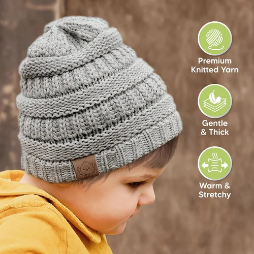 Miniatura 4 de KeaBabies 3-Pack Baby Beanies for Boys, Girls - Stretchy Knit Baby Hats, Cute Newborn