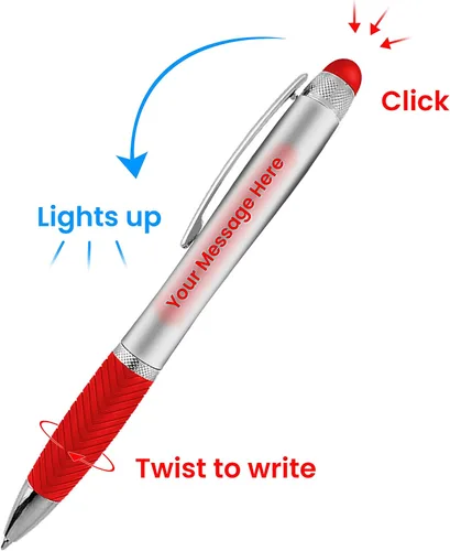 Miniatura 5 de Bolígrafos personalizados, paquete de 80 grabados láser sin granel, bolígrafo de 3 pulgadas, lápiz óptico y área personalizada con luz, nombre
