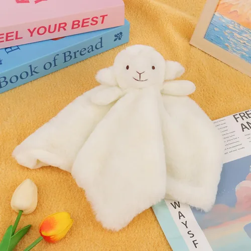Miniatura 3 de Apricot Lamb Manta de felpa de lujo de oveja blanca de cordero blanco, manta de seguridad con animales de peluche, manta de personaje para el cuarto