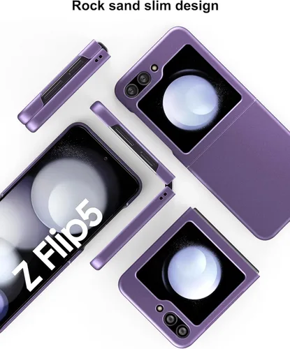 Miniatura 9 de Funda delgada para Galaxy Z Flip 5, [película de pantalla frontal dura transparente incorporada + parte trasera de policarbonato duro]