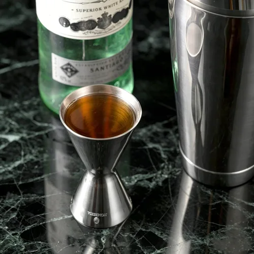 Miniatura 3 de Homestia Jigger doble de acero inoxidable, taza medidora de cóctel de 1 oz a 2 onzas con marcas precisas, jigger profesional de barman con guía