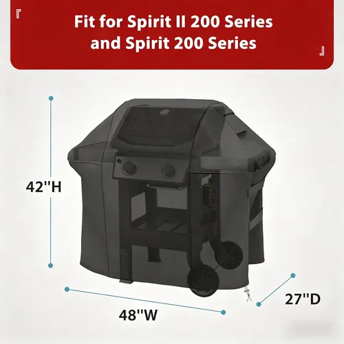 Miniatura 2 de SHINESTAR Funda para parrilla al aire libre, se adapta a Weber Spirit 200 y Spirit II 200 parrilla de gas 600D Oxford resistente a prueba de agua