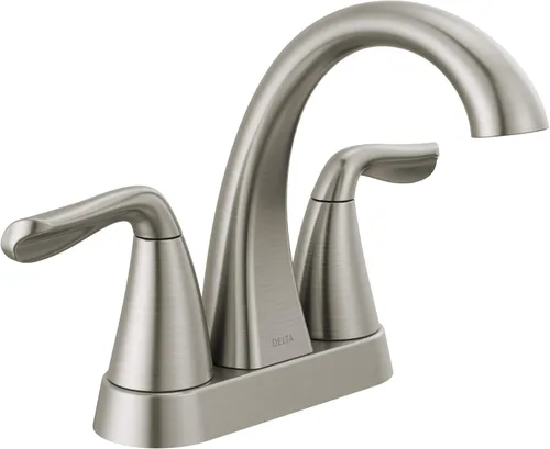 Miniatura 14 de Delta Arvo Centerset Grifo de baño, grifo de baño de 2 manijas negro mate, grifo de lavabo de baño Delta, grifo de baño negro de 3 agujeros, grifo