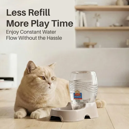 Miniatura 2 de Dispensador automático de agua Flexzion por gravedad para mascotas para gato y perro - Dispensador de agua recargable automático antideslizante