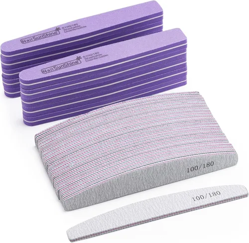 Miniatura 10 de Kit de 35 limas y pulidores de uñas de grano 100/180, bloques de lijado y pulido reutilizables, limas de esponja de doble cara, tableros de esmeril