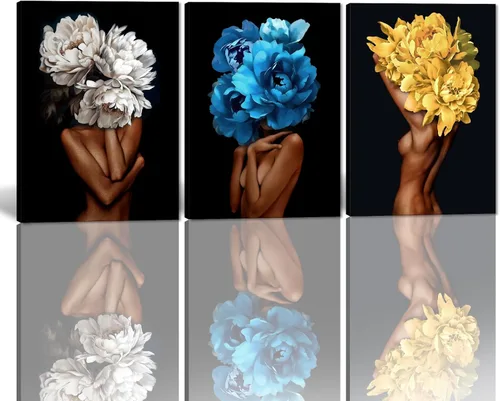 Miniatura 94 de MAMAGO Lienzo decorativo para pared, pintura de belleza dorada y negra, fotos de mujeres africanas, hermosos pósteres de mujer negra, impresiones