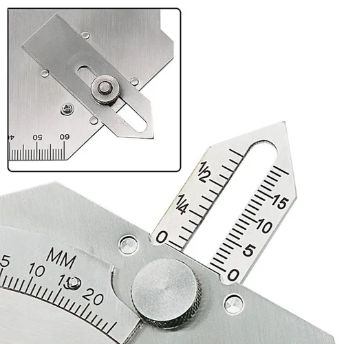 Miniatura 7 de Juego de medidores de soldadura de acero inoxidable de 0.000-2.362 in de calibre de leva y 0.126 in-1.000 in 1/8 ''-1 '' calibre de filete