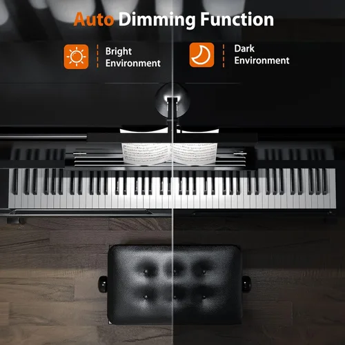 Miniatura 4 de Quntis Luz de piano de iluminación ultra ancha de 55 pulgadas, lámpara de piano profesional LED de 12W para el cuidado de los ojos con atenuación