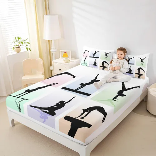 Miniatura 34 de Erosebridal Sábana bajera ajustable con estampado de fútbol, tamaño individual, para niños y niñas, juego de ropa de cama de juegos de pelota, funda