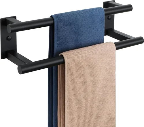 Miniatura 8 de Alise Toallero doble para baño, soporte para toallas de pared de 24 pulgadas, toalleros para baño, colgador de toallas de acero inoxidable SUS304
