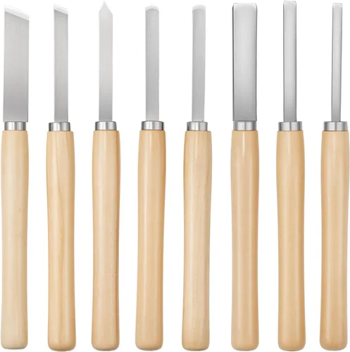 Miniatura 12 de VEVOR Juego de cinceles de madera, 12 piezas, cincel de mano tallado de 3-3/4 pulgadas de longitud de hoja con mango de eucalipto rojo, caja