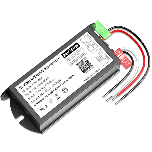 Miniatura 14 de Controlador LED regulable de 12 V, transformador LED Triac ELV/MLV de 60 W compatible con interruptores Lutron y Leviton, fuente de alimentación LED