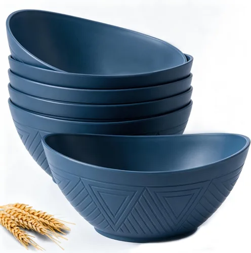 Miniatura 18 de Homienly Tazones para servir de 9.6 pulgadas, platos grandes para servir para fiestas de boda, 60 onzas para ensalada, guarniciones, pasta