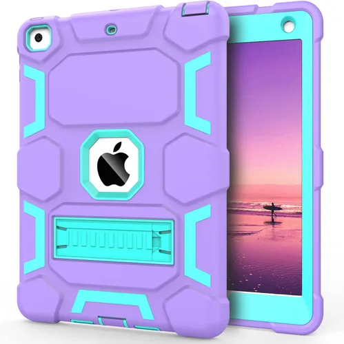 Miniatura 8 de CCMAO Funda para iPad de 6ª/5ª generación (9.7 pulgadas, 2018/2017), iPad Air de 2ª generación (2014) con soporte, funda protectora híbrida a prueba