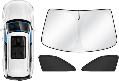 Miniatura 8 de Karltys 3 piezas parasol para parabrisas para Chevy Silverado 1500 2019-2025, parasol reflectante para ventana delantera y lateral para Chevrolet