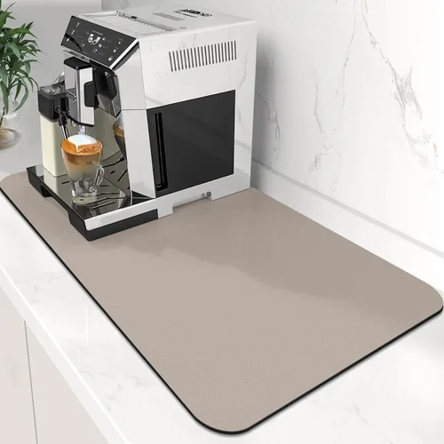 Miniatura 24 de WISELIFE Tapete de café súper absorbente para secar platos, accesorios de barra de café, combina con máquina, tapetes de secado grandes para Negro
