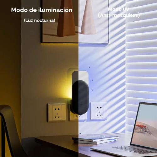 Miniatura 8 de Trampa para Insectos Voladores, 2 en 1 Trampa para Moscas de la Fruta de Enchufe para Interiores, 1 Trampa Negra y 6 Tarjetas de Pegamento, Trampas