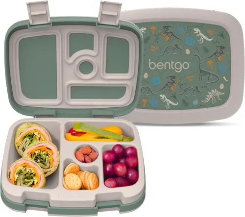 Miniatura 18 de Bentgo Kids Prints - Lonchera de 5 compartimentos estilo bento, a prueba de derrames, porciones de tamaño ideal para niños de 3 a 7 años, duradera
