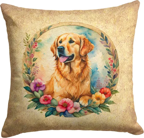 Miniatura 77 de Caroline's Treasures DAC2072PW1414 Affenpinscher and Flowers - Almohada decorativa de tela, lavable a máquina, para interiores y exteriores