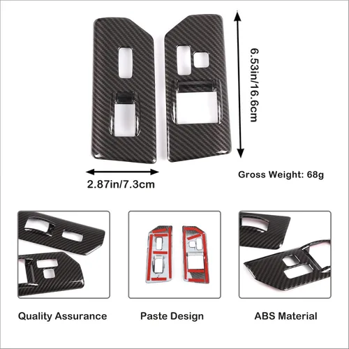 Miniatura 7 de Aunginsy Cubierta de panel de botón de elevación de vidrio para ventana de puerta, compatible con Toyota FJ Cruiser 2007-2021 para el reposabrazos