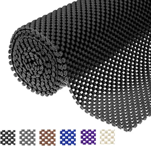 Miniatura 8 de Forro para Estantes Forro para Cajones Tapete Antideslizante Forros para Estantes 12" X 6.5' Patrón de Cuadrícula PVC No Adhesivo Forro con Agarre