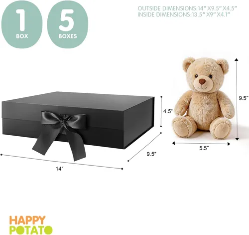Miniatura 5 de HAPPY POTATO Caja de regalo grande con tapa y cinta, caja de propuesta de padrino, caja de regalo magnética para regalos
