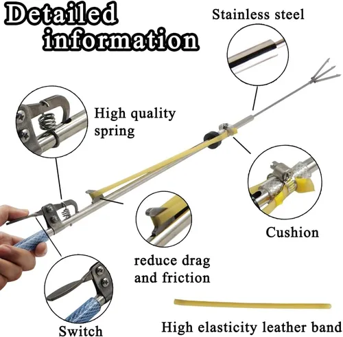 Miniatura 4 de SUFFUSE Arpón ligero resistente a la corrosión, pesca con lanza, equipo de arpón para cangrejos, arpón especialmente diseñado para pesca de peces