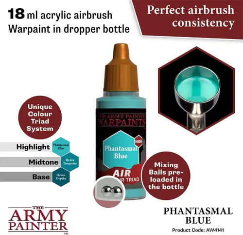 Miniatura 2 de Pinturas de guerra: Acrílicos: Air Phantasmal Blue – 1x 18ml de pintura acrílica de The Army Painter Pintura para aficiones – Miniaturas de Dungeons