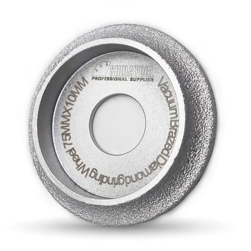 SHDIATOOL 3 Pulgadas/75mm Rueda de Diamante de Perfil Manual Altura 10mm Demi-bullnose Borde de Molienda para Piedra Mármol Granito Roca