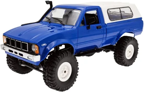 RC Rock Crawler WPL C24 RTR 1/16 Camionetas color azul con luces LED 2.4 GHz 4 x 4 todoterreno RC Semi Camiones todo terreno, camión de control