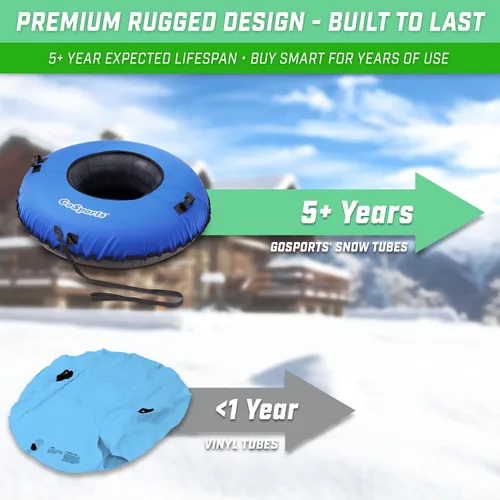 Miniatura 4 de GoSports Tubo de nieve de invierno resistente de 44 pulgadas con cubierta de lona de alta calidad, trineo de grado comercial, elige tu