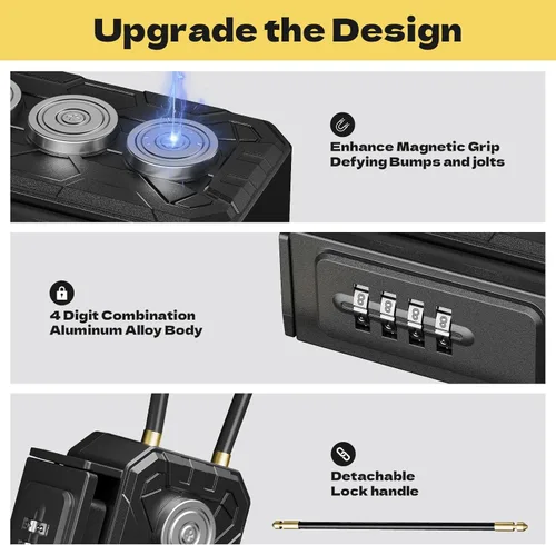 Miniatura 5 de Caja magnética con cerradura de llave, soporte magnético para llaves debajo del automóvil, soporte magnético para llaves ocultas, oculta una llave