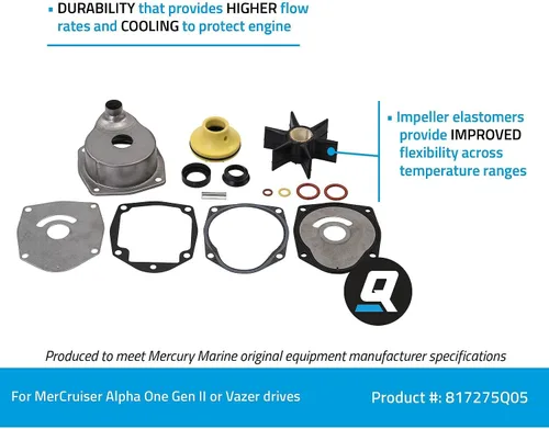 Miniatura 11 de Quicksilver 817275Q05 Kit de reparación de bomba de agua superior para unidades MerCruiser Alpha One Gen II y unidades Vazer