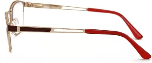 Miniatura 4 de Metal de las mujeres ninguna línea progresiva lente clara trifocal gafas de lectura con la capa antirreflectante Granate