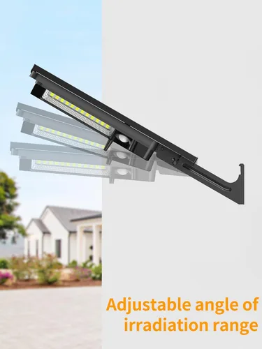 Miniatura 6 de intelamp Luces de calle solares para exteriores impermeables 3000LM 12500mAh Sensor de movimiento dual de atardecer a amanecer lámpara de inundación