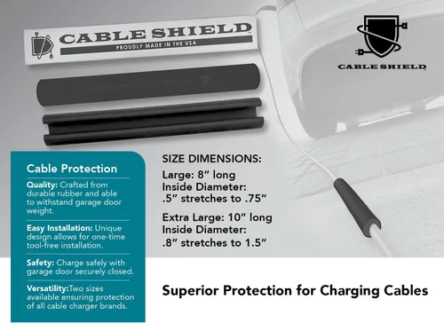 Miniatura 3 de Protector de cable EV, protector de cable para puerta de garaje, fabricado en EE. UU., proporciona una protección duradera para tu cable de carga
