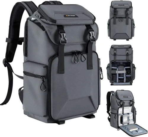 Miniatura 7 de Mochila para cámara K&F CONCEPT, bolsa de cámara con carcasa dura, mochila de gran capacidad para fotografía con compartimento para laptop de 15.6