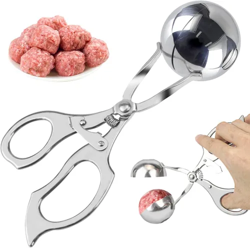 DOERDO - Albóndigas de acero inoxidable para hacer albóndigas, herramienta para hacer albóndigas, para helado, cuchara, frutas, herramientas de