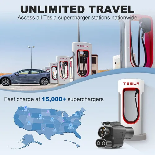 Miniatura 7 de Adaptador NACS a CCS1, adaptador de cargador rápido NACS máximo de 500 A 1000 V, compatible con supercargadores Tesla para CCS1 EVs, certificado ETL
