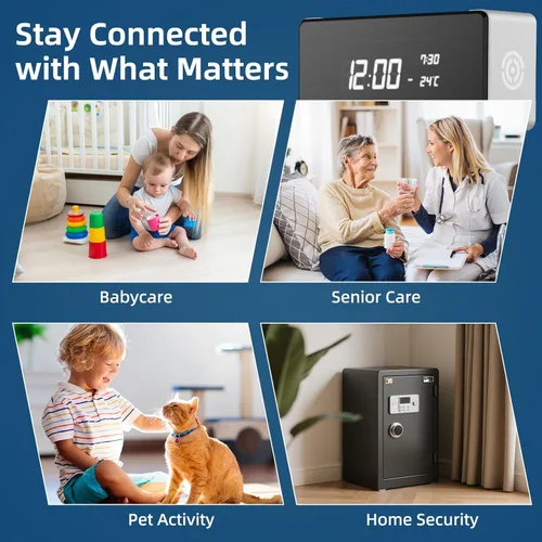 Miniatura 11 de Reloj de cámara oculta, cámara interior inalámbrica Ultra 4K HD para seguridad en el hogar, mini cámara de niñera con visión nocturna, detección